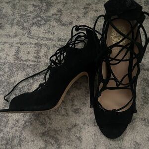 Vince Camuto Black Lace-Up Heels